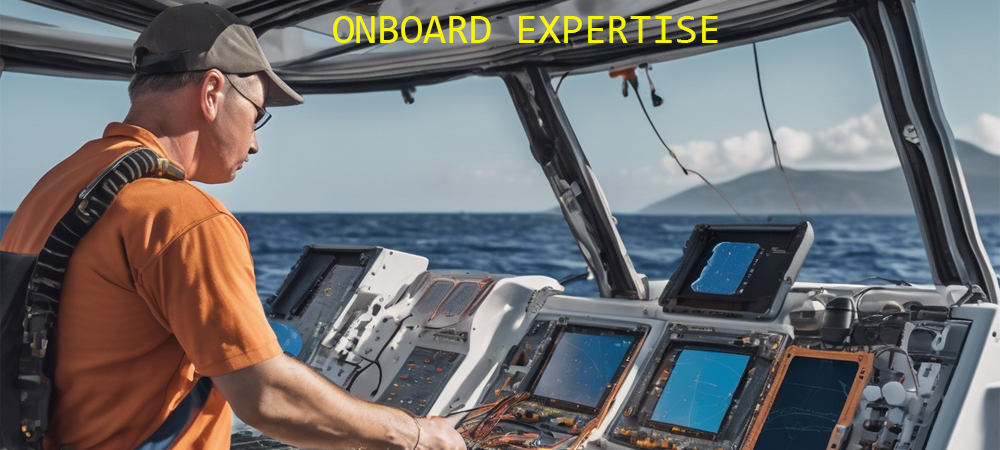 Marine electronics equipment closeup